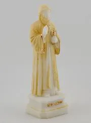 Painted Alabaster Statue of Saint Charbel – 12cm