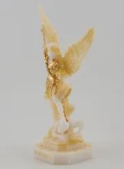 Painted Alabaster Statue of Saint Michael – 12cm