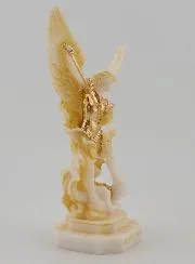 Painted Alabaster Statue of Saint Michael – 12cm