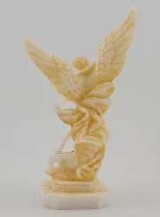 Painted Alabaster Statue of Saint Michael – 12cm