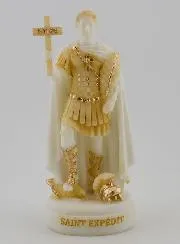 Painted Alabaster Statue of Saint Expedite – 12cm