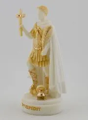 Painted Alabaster Statue of Saint Expedite – 12cm