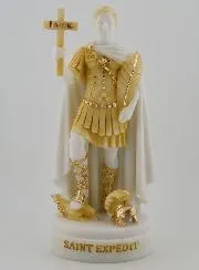 Painted Alabaster Statue of Saint Expeditus – 19cm