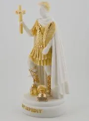 Painted Alabaster Statue of Saint Expeditus – 19cm