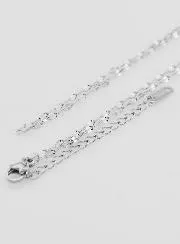 Stainless Steel Sequin Mesh Chain Necklace - 60cm