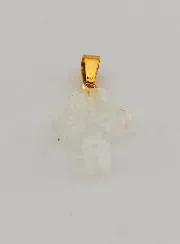 Handcrafted Glass Cross Pendant - White