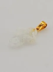 Handcrafted Glass Cross Pendant - White