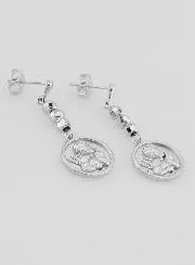 Guardian Angel Earrings Rhodium-Plated Brass