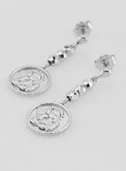 Guardian Angel Earrings Rhodium-Plated Brass