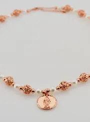 Religious Necklace with Beads and a Medal of Mary