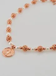 Religious Necklace with Beads and a Medal of Mary