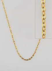 Golden Necklace with Fancy Cable Trace Chain – 60cm