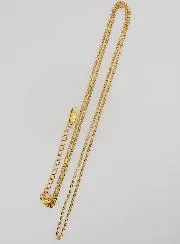 Golden Necklace with Fancy Cable Trace Chain – 60cm