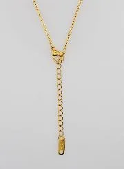 Golden Necklace with Fancy Cable Trace Chain – 60cm