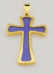 Cross Pendant 4cm - Purple
