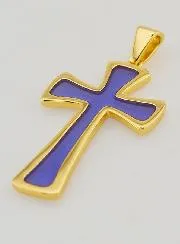 Cross Pendant 4cm - Purple