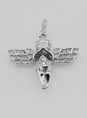 Silver Guardian Angel Pendant