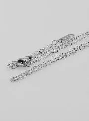 Silvery Necklace with Fancy Cable Trace Chain – 50cm