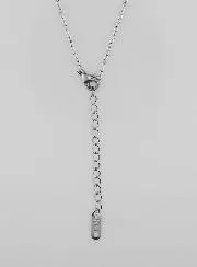 Silvery Necklace with Fancy Cable Trace Chain – 50cm