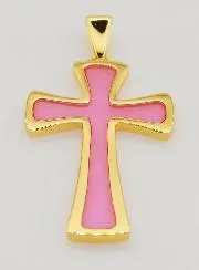 Cross Pendant 4cm - Pink