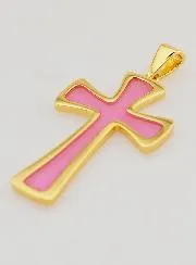 Cross Pendant 4cm - Pink