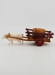 Nativity Figurine Ox Cart and Barrel – Height 6 cm
