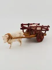 Nativity Figure Ox Cart and Pigs – Height 6 cm
