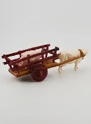 Nativity Figure Ox Cart and Pigs – Height 6 cm