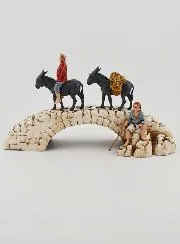 Nativity Figure Donkeys on a Bridge – Height 6 cm