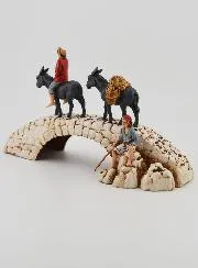 Nativity Figure Donkeys on a Bridge – Height 6 cm