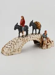 Nativity Figure Donkeys on a Bridge – Height 6 cm