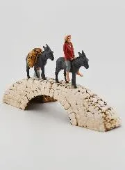 Nativity Figure Donkeys on a Bridge – Height 6 cm