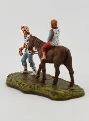 Nativity Figure Mountain Dweller and Child on Horseback – Height 6cm