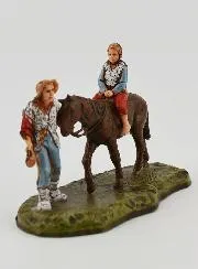 Nativity Figure Mountain Dweller and Child on Horseback – Height 6cm