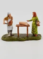 Nativity Figure Butcher and Customer – 6cm