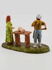Nativity Figure Butcher and Customer – 6cm