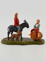Nativity Figure Man Riding a Donkey and a Child – 6cm