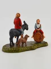 Nativity Figure Man Riding a Donkey and a Child – 6cm