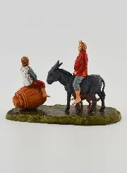 Nativity Figure Man Riding a Donkey and a Child – 6cm