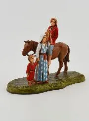 Nativity Figure Man on Horseback with Family – 6 cm