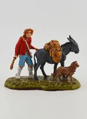 Nativity Figure Man and his Mule – 6 cm