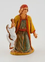 Nativity Figure Man with Chicken – 6cm