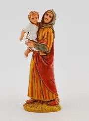 Nativity Figure Woman Carrying Her Child – 6 cm