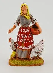 Nativity Figure Farmer’s Wife and Her Hens – 6cm