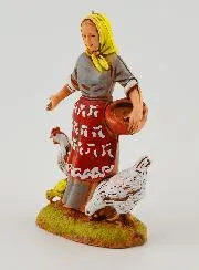 Nativity Figure Farmer’s Wife and Her Hens – 6cm