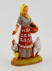 Nativity Figure Farmer’s Wife and Her Hens – 6cm