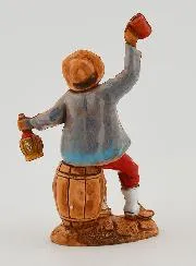 Nativity Figure Wine Drinker on his Barrel – 6cm