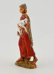 Nativity Figure Shepherd Carrying His Lambs – 6cm