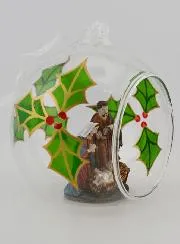 Glass Christmas Bauble 10cm – Nativity Scene