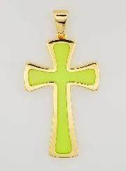 Cross Pendant 4cm - Green